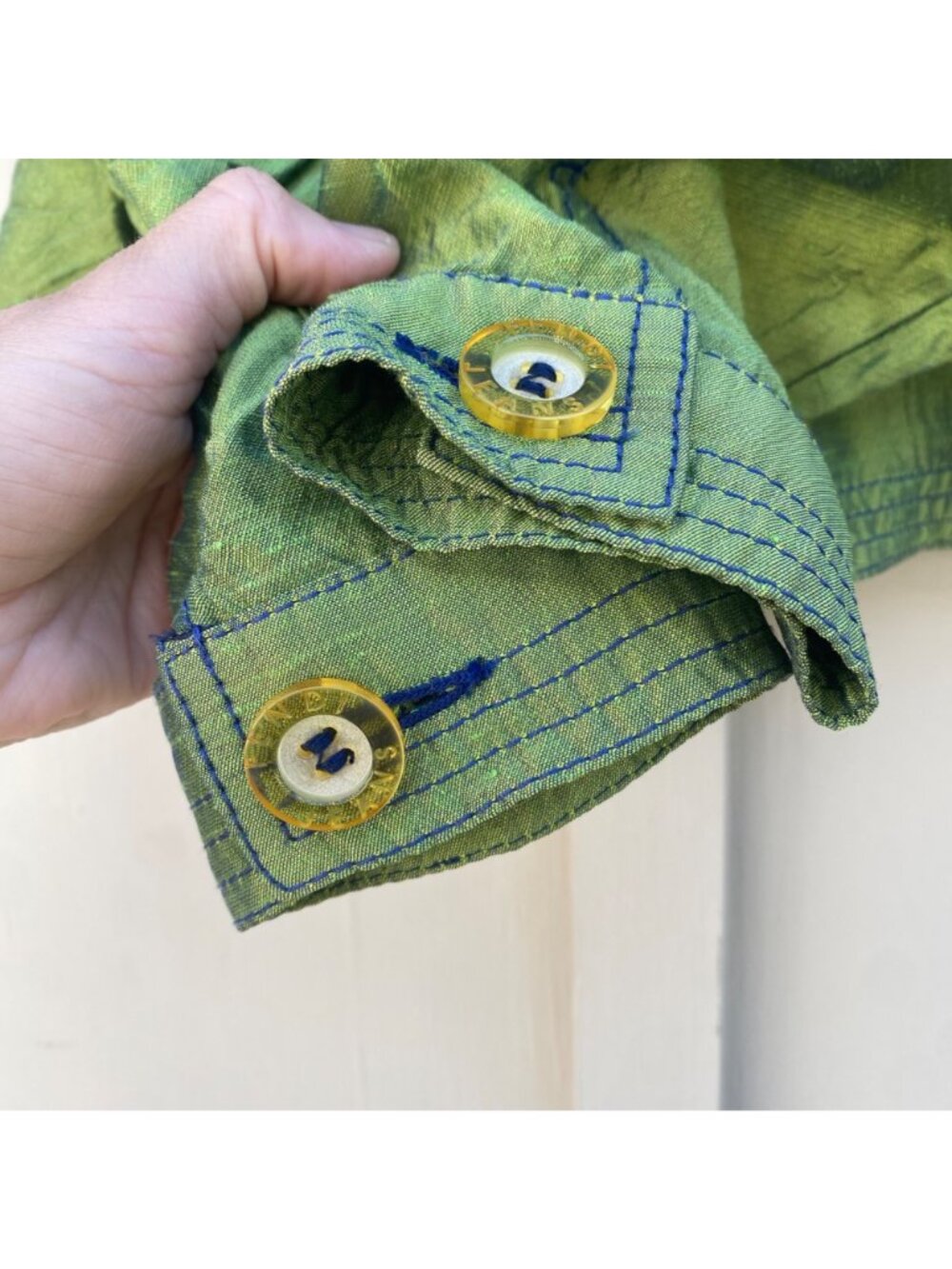 Fendi Vintage 90s 2000s Y2K Button-Down Jacket Green Metallic - Picture 5 of 13